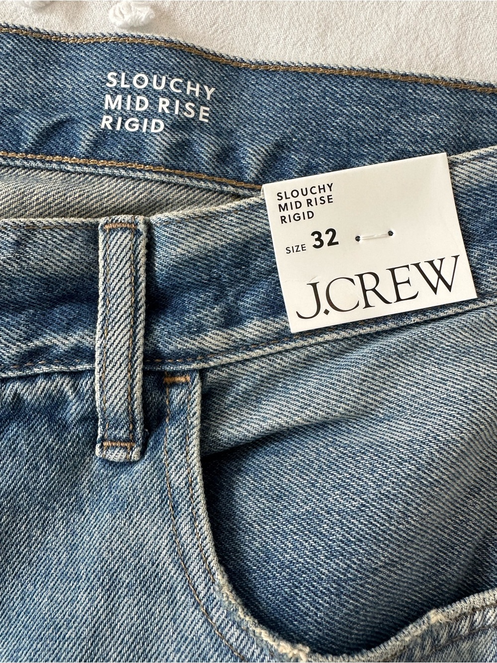 J. Crew Slouchy Mid Rise Rigid Rhinestone Jeans - Picture 8 of 10